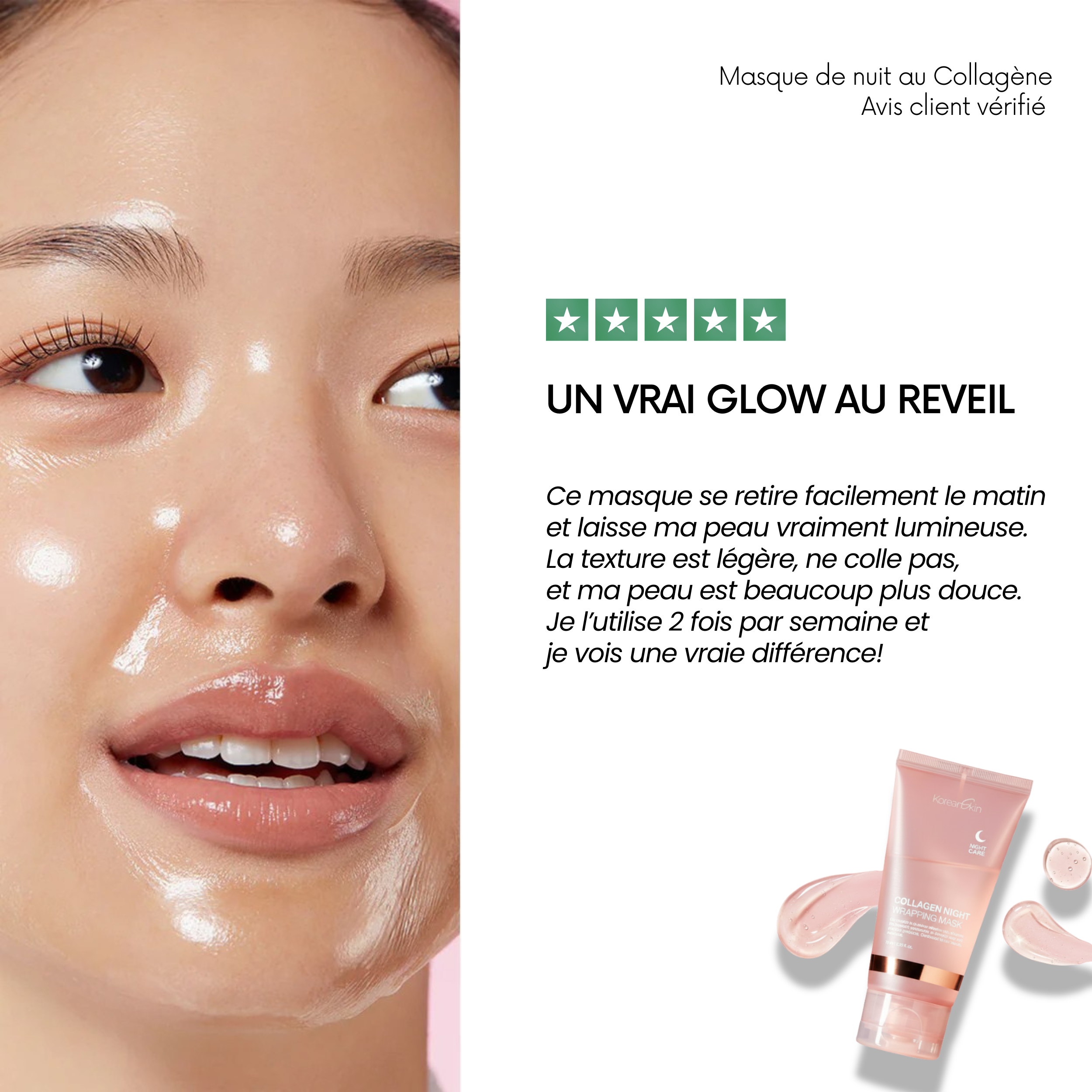 KoreanSkin - Masque de Nuit au Collagène - Glow & Hydratation