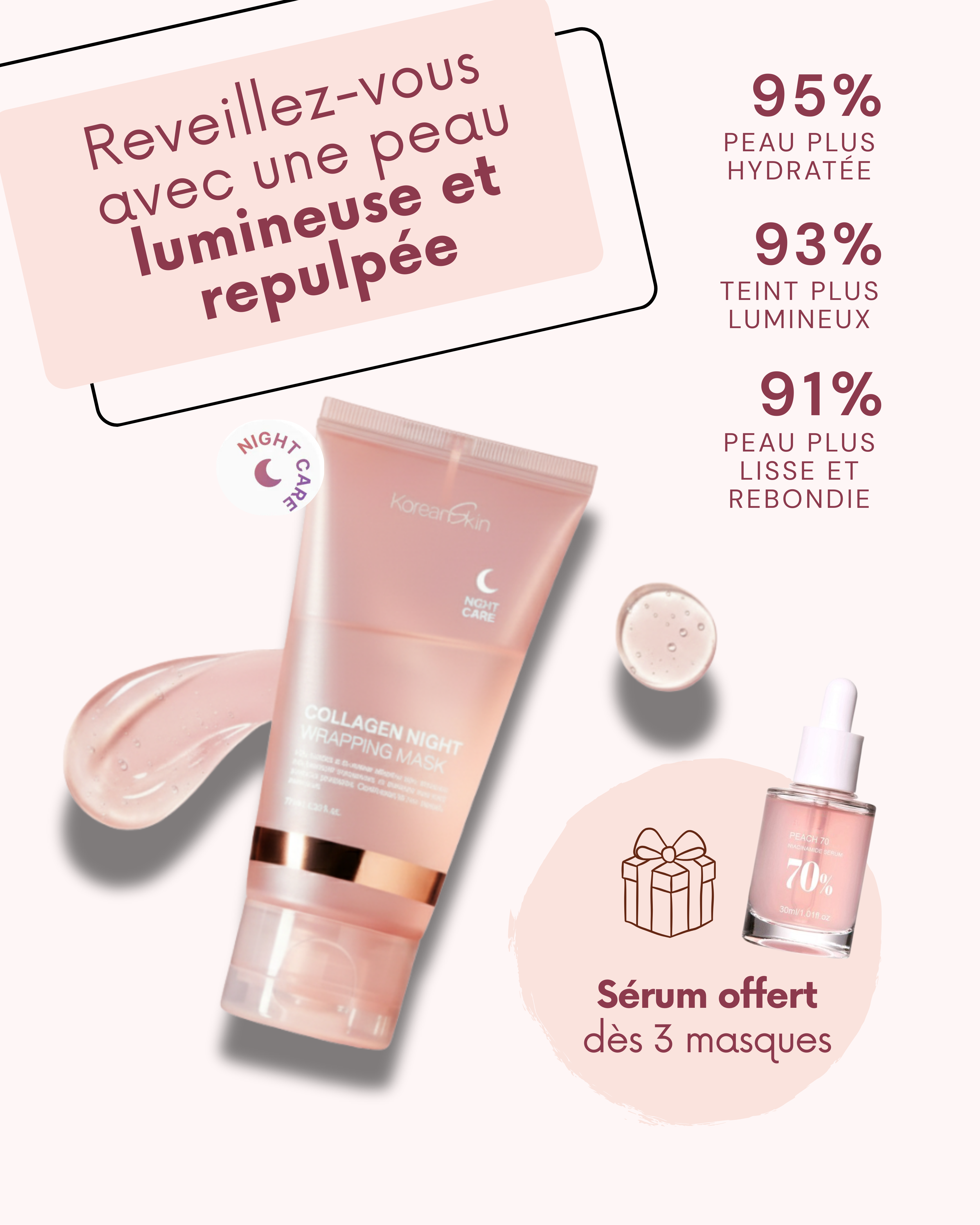 KoreanSkin - Masque de Nuit au Collagène - Glow & Hydratation